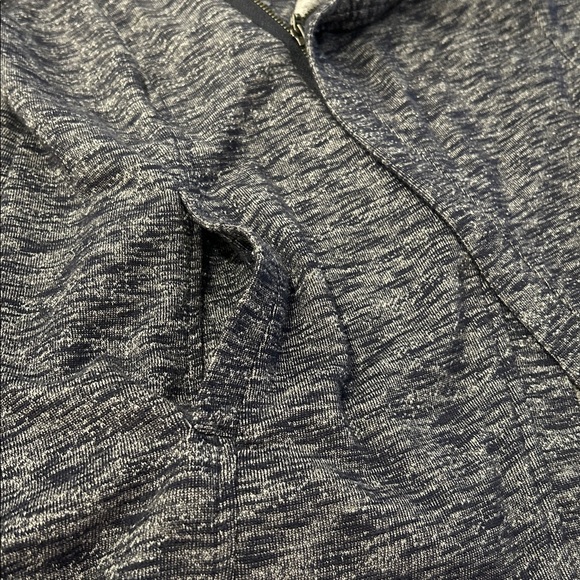 Asymmetrical Sweater Jacket moto look Navy Blue Full zip and short sleeve shell - Picture 9 of 13